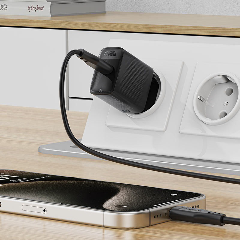 Зарядний пристрій ACEFAST A104 Fast Charge Wall Charger GaN PD25W (1xUSB-C) Black