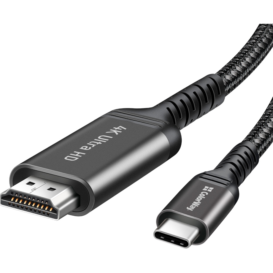 Кабель COLORWAY 4K@60Hz USB-C to HDMI v2.0 2м Black (CW-CBCHD077-BK)