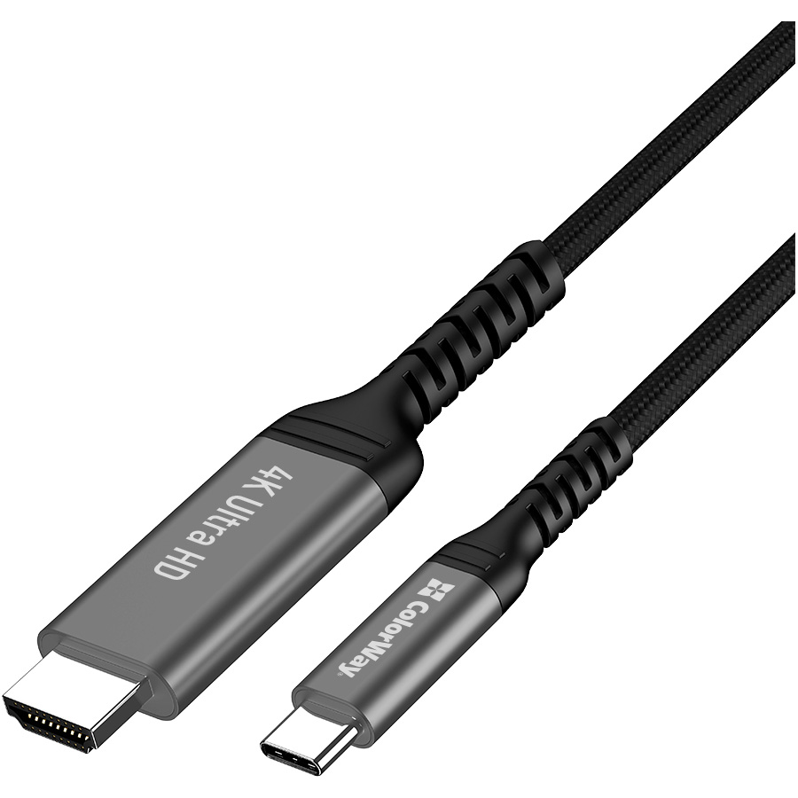 Кабель COLORWAY 4K@60Hz USB-C to HDMI v2.0 2м Black (CW-CBCHD077-BK)