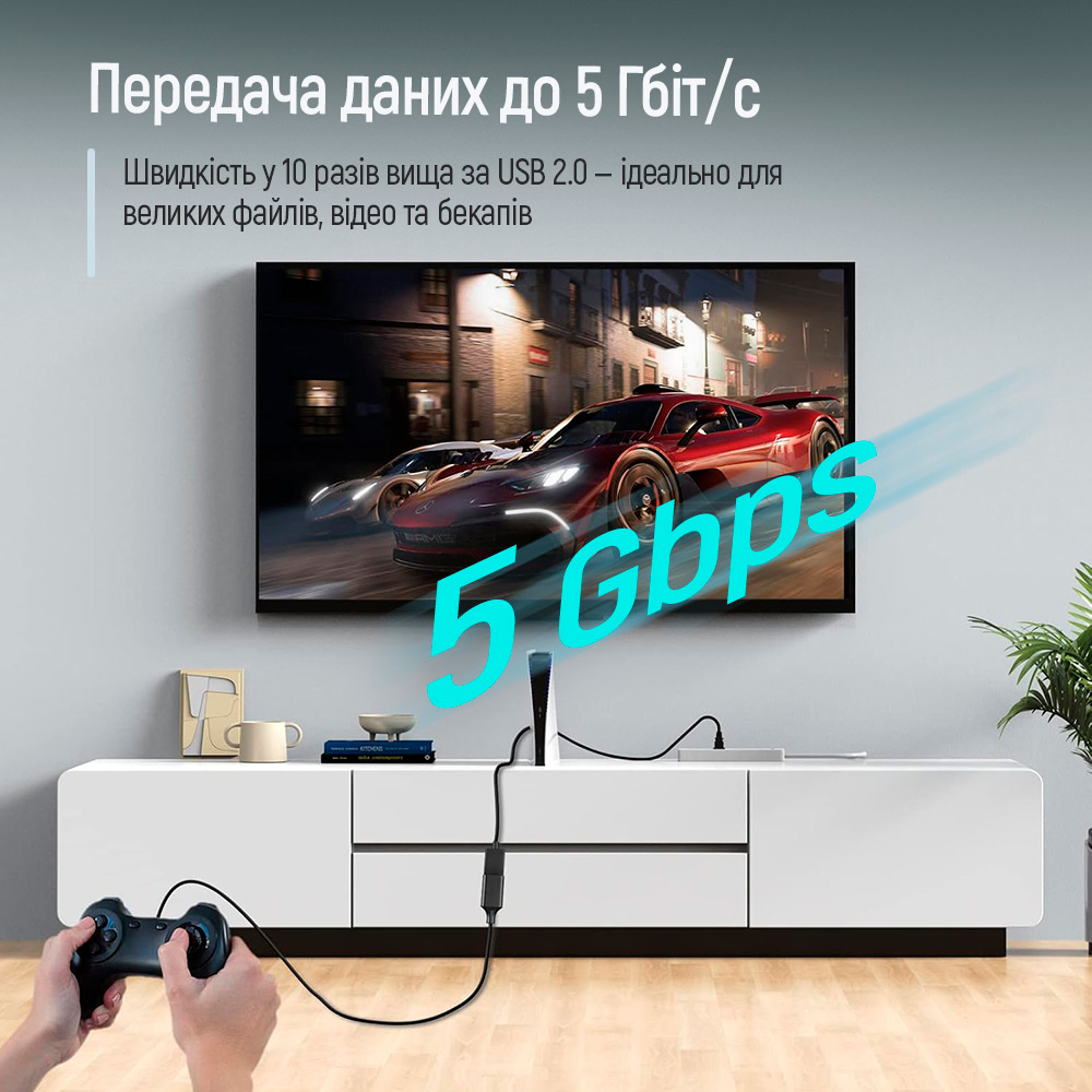 Кабель-подовжувач COLORWAY USB3.0 AM/AF 1.8м Black (CW-CBUF075-BK)
