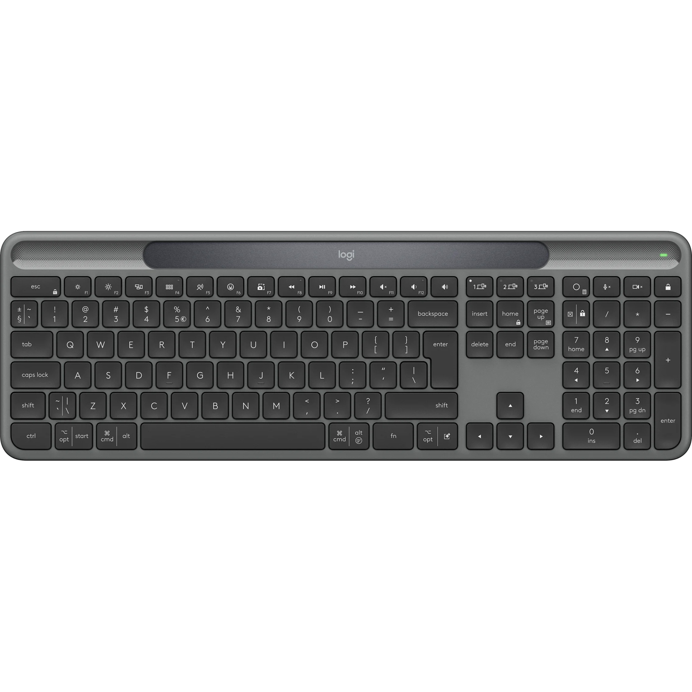 Клавіатура бездротова LOGITECH Signature Slim Solar+ K980 for Business Graphite (920-013779)