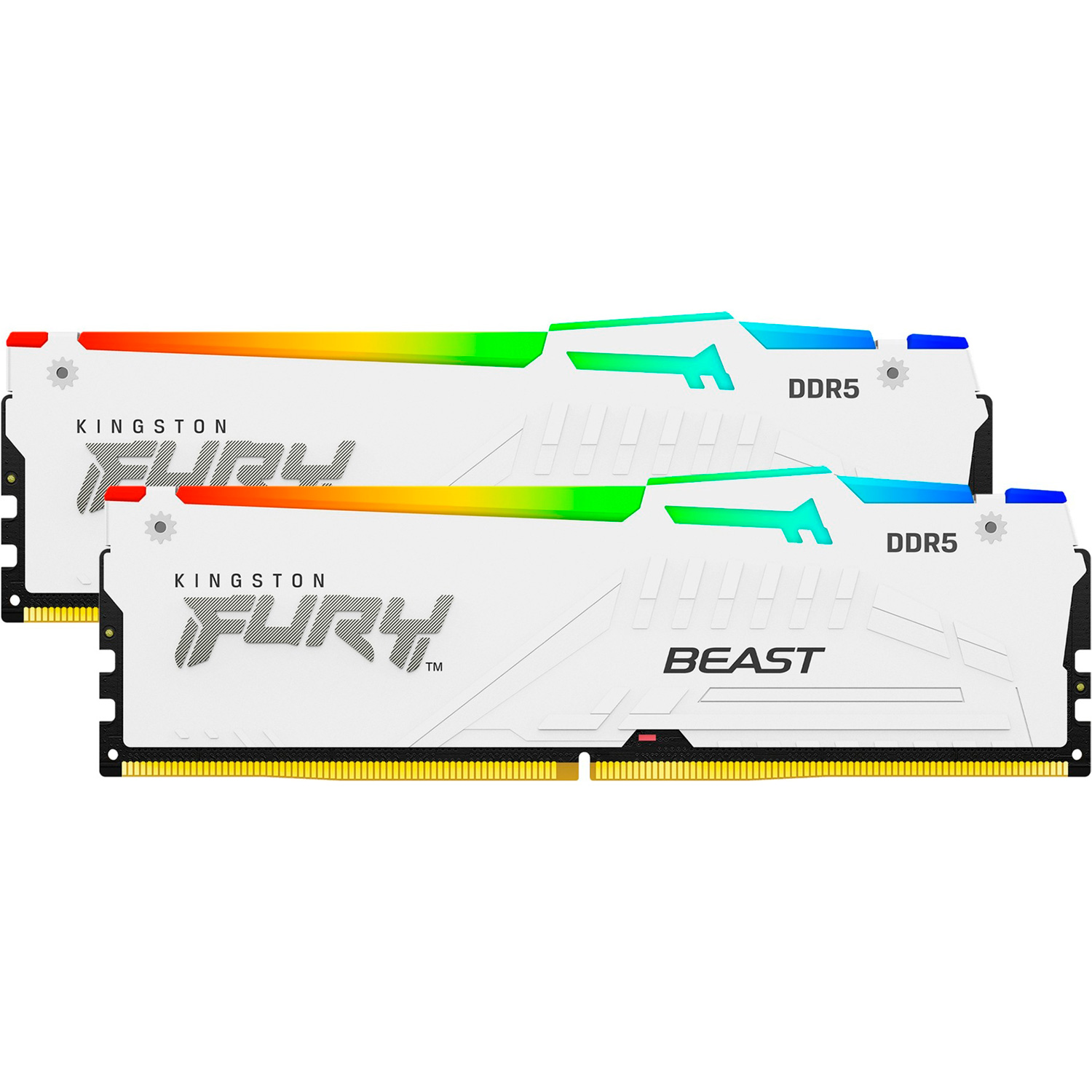 Модуль пам'яті KINGSTON FURY Beast RGB DDR5 DDR5 5200MHz 16GB Kit 2x8GB White (KF552C40BWAK2-16)