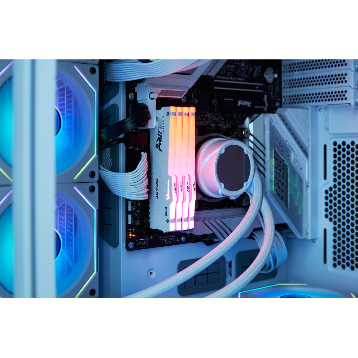 Модуль пам'яті KINGSTON FURY Beast RGB DDR5 DDR5 5200MHz 16GB Kit 2x8GB White (KF552C40BWAK2-16)