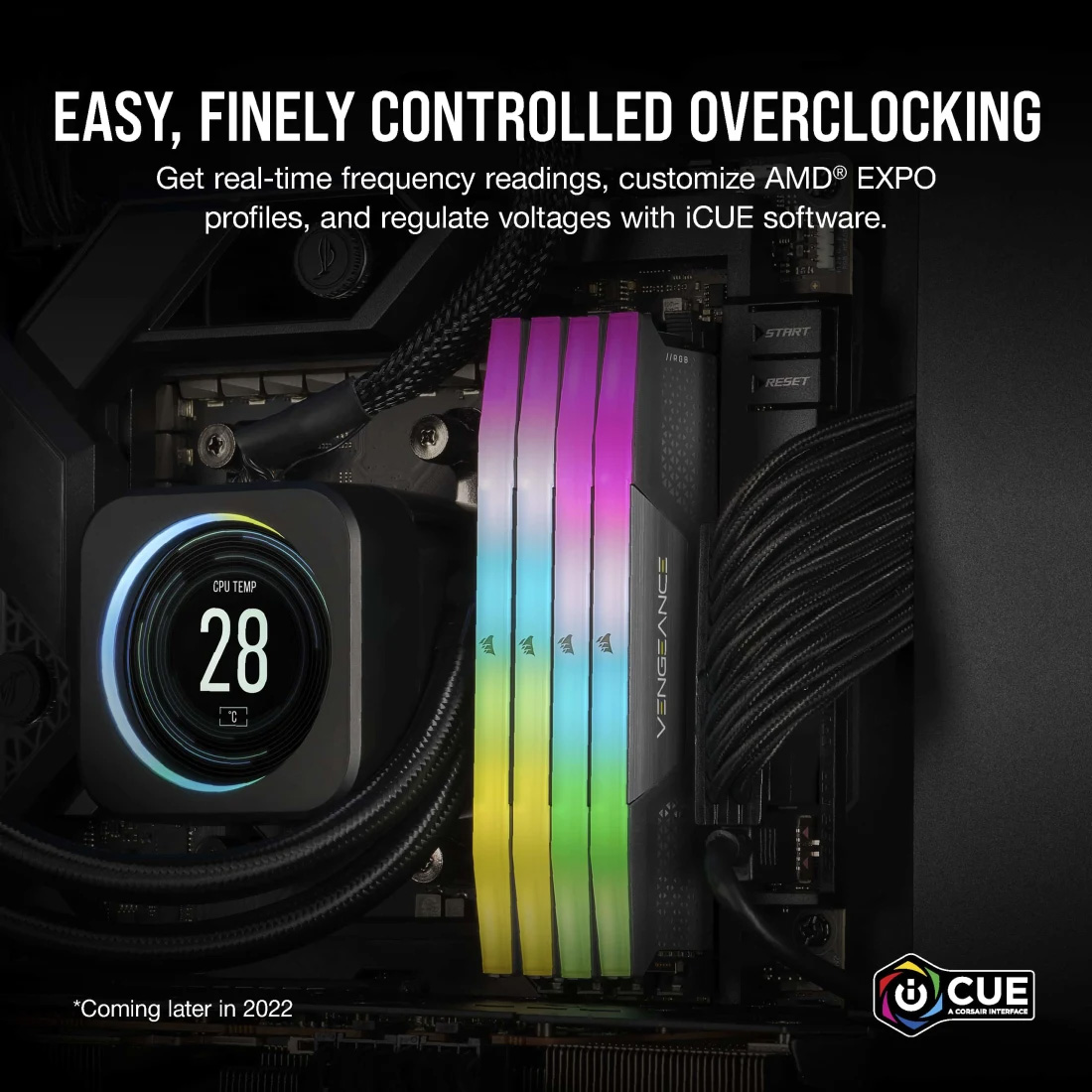 Модуль пам'яті CORSAIR Vengeance RGB DDR5 DDR5 6000MHz 32GB Kit 2x16GB Cool Gray (CMH32GX5M2B6000Z30K)