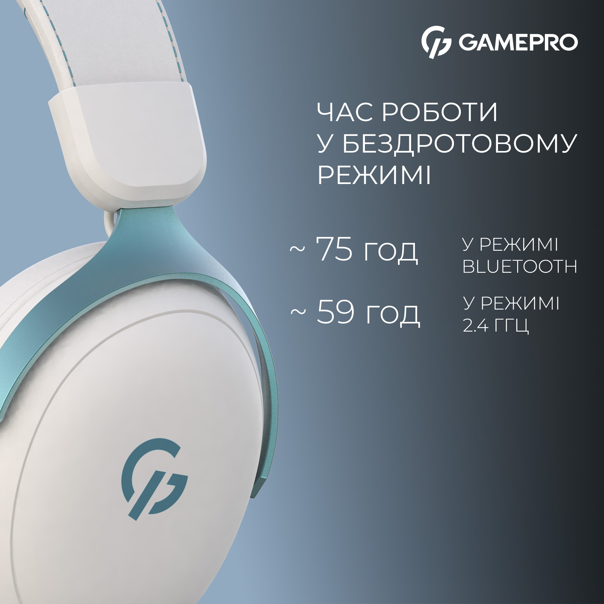 Наушники геймерские GAMEPRO Asgard Freya Pro White/Blue (HSW201WB)