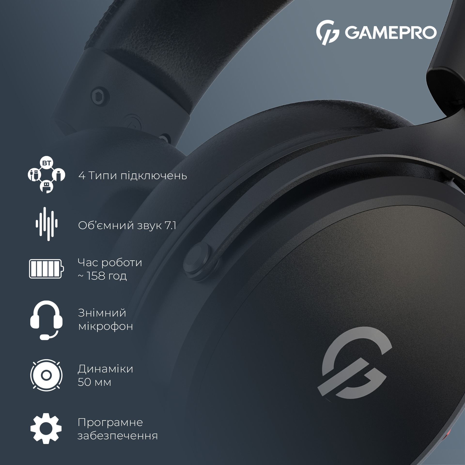 Наушники геймерские GAMEPRO Asgard Skadi Black (HSW191B)
