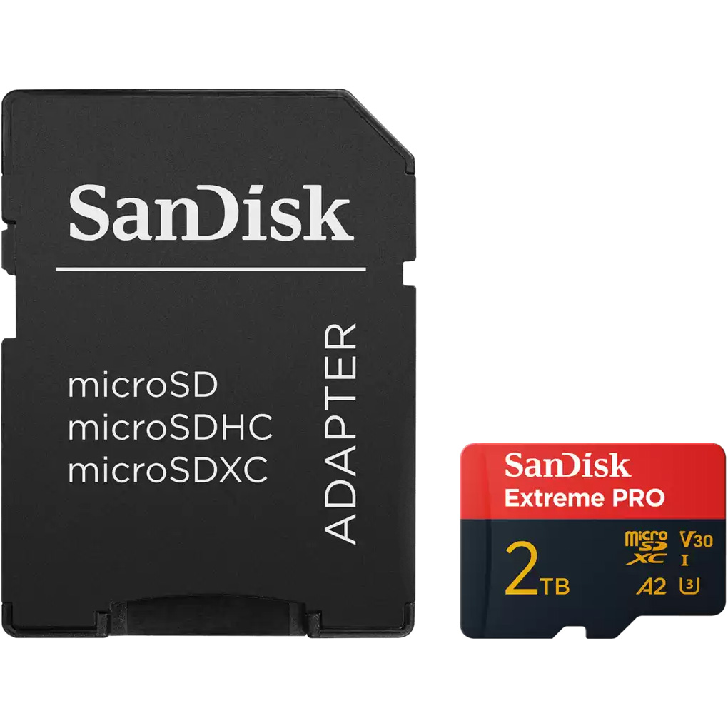 Карта пам'яті SANDISK microSDXC Extreme Pro 2TB UHS-I U3 V30 A2 Class 10 + SD-adapter (SDSQXCD-2T00-GN6MA)
