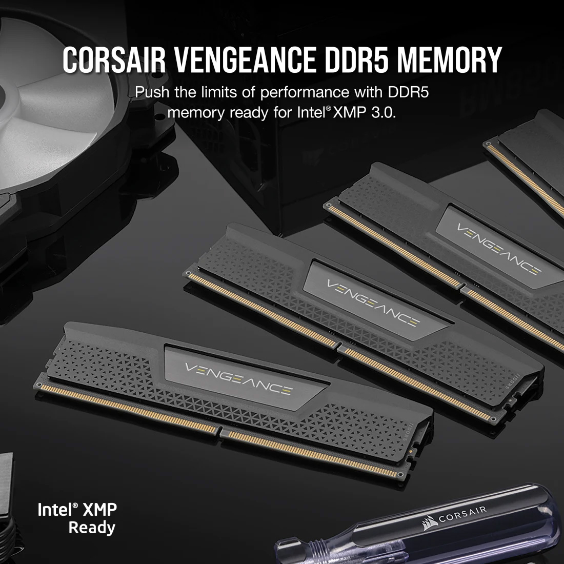 Модуль пам'яті CORSAIR Vengeance DDR5 DDR5 6400MHz 32GB Kit 2x16GB Black (CMK32GX5M2B6400Z36)