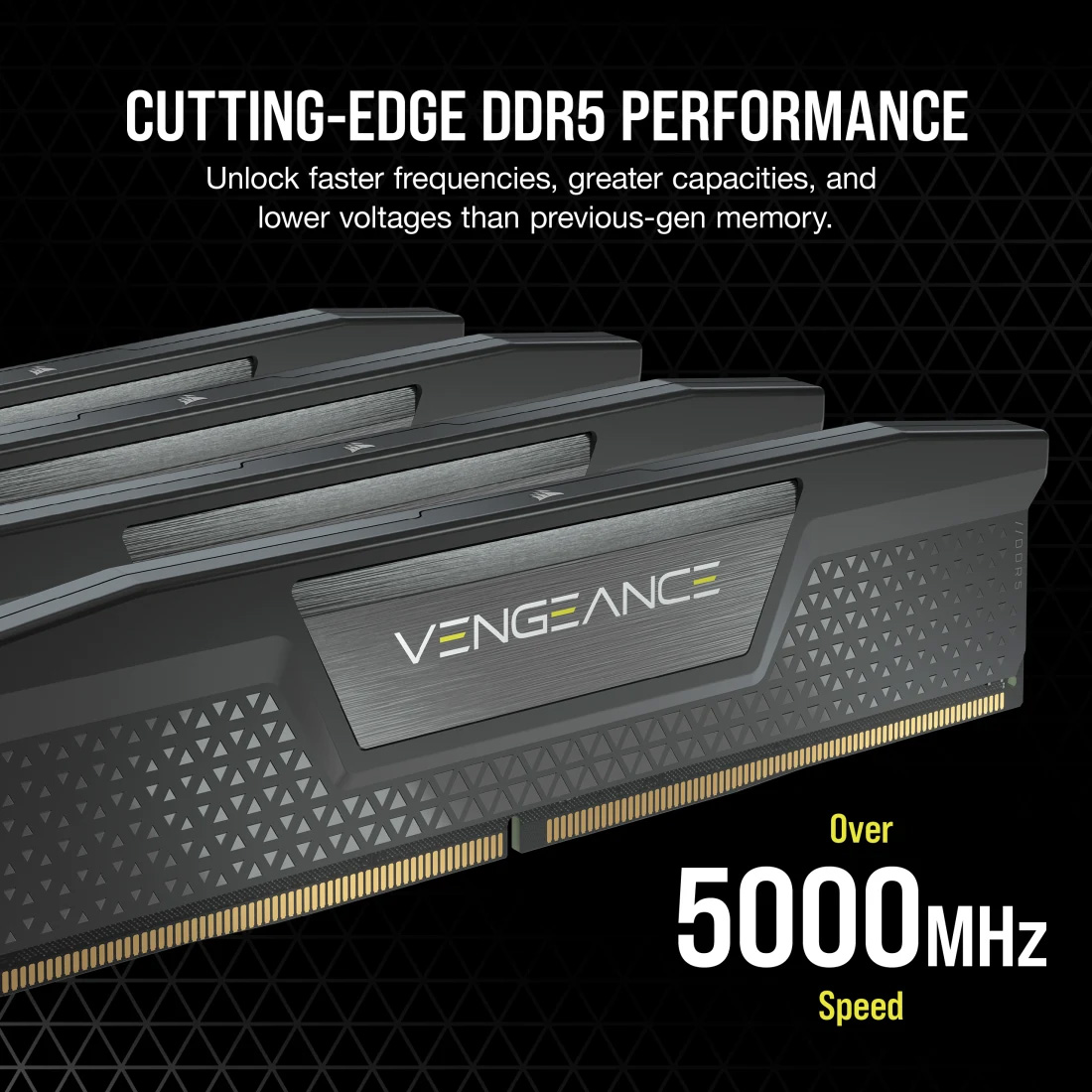 Модуль пам'яті CORSAIR Vengeance DDR5 DDR5 6400MHz 32GB Kit 2x16GB Black (CMK32GX5M2B6400Z36)