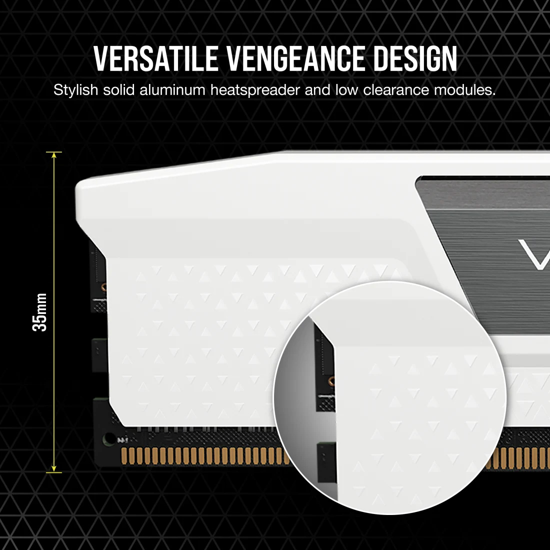Модуль пам'яті CORSAIR Vengeance DDR5 6400MHz 32GB Kit 2x16GB White (CMK32GX5M2B6400Z32W)