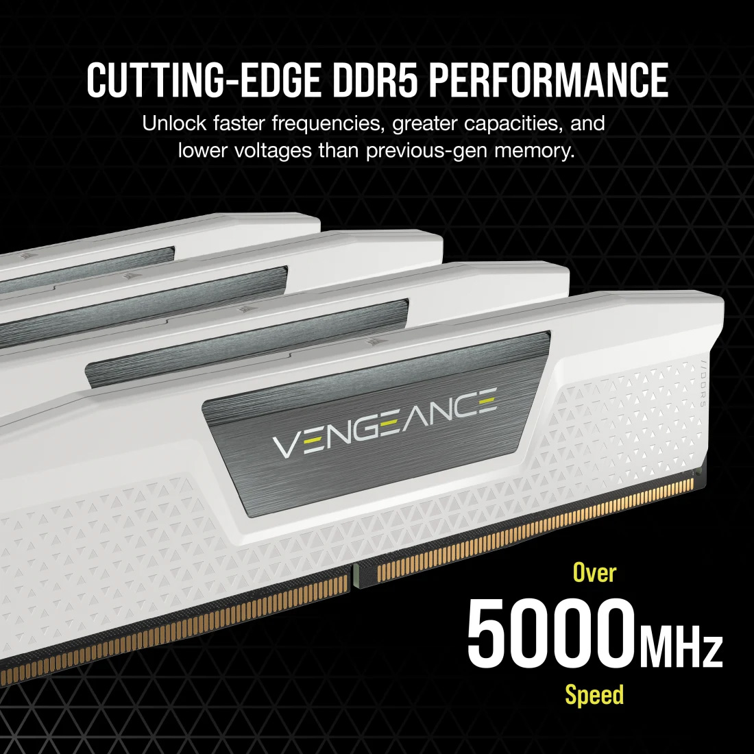 Модуль памяти CORSAIR Vengeance DDR5 6400MHz 32GB Kit 2x16GB White (CMK32GX5M2B6400Z36W)