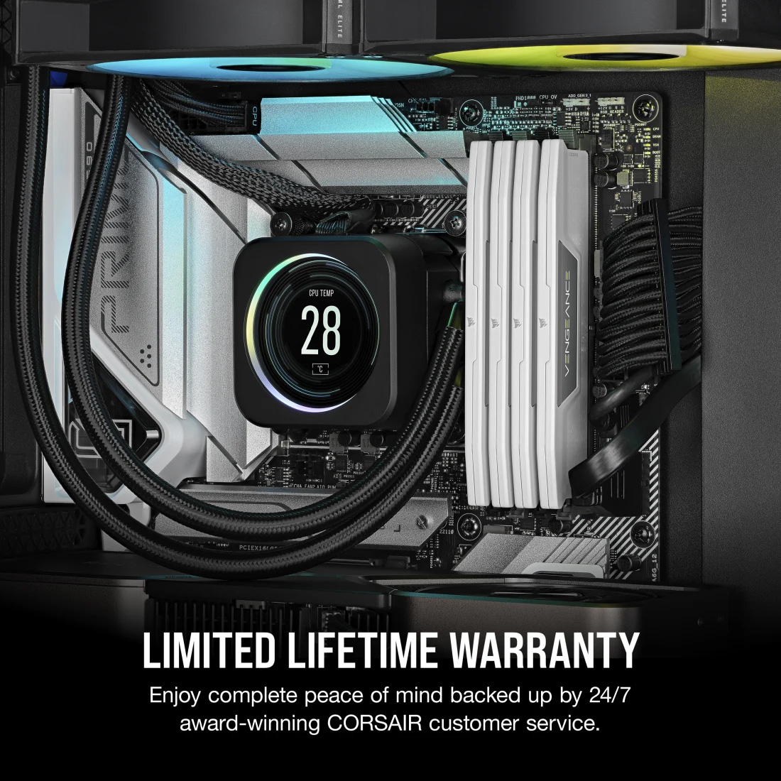 Модуль памяти CORSAIR Vengeance DDR5 6400MHz 32GB Kit 2x16GB White (CMK32GX5M2B6400Z36W)