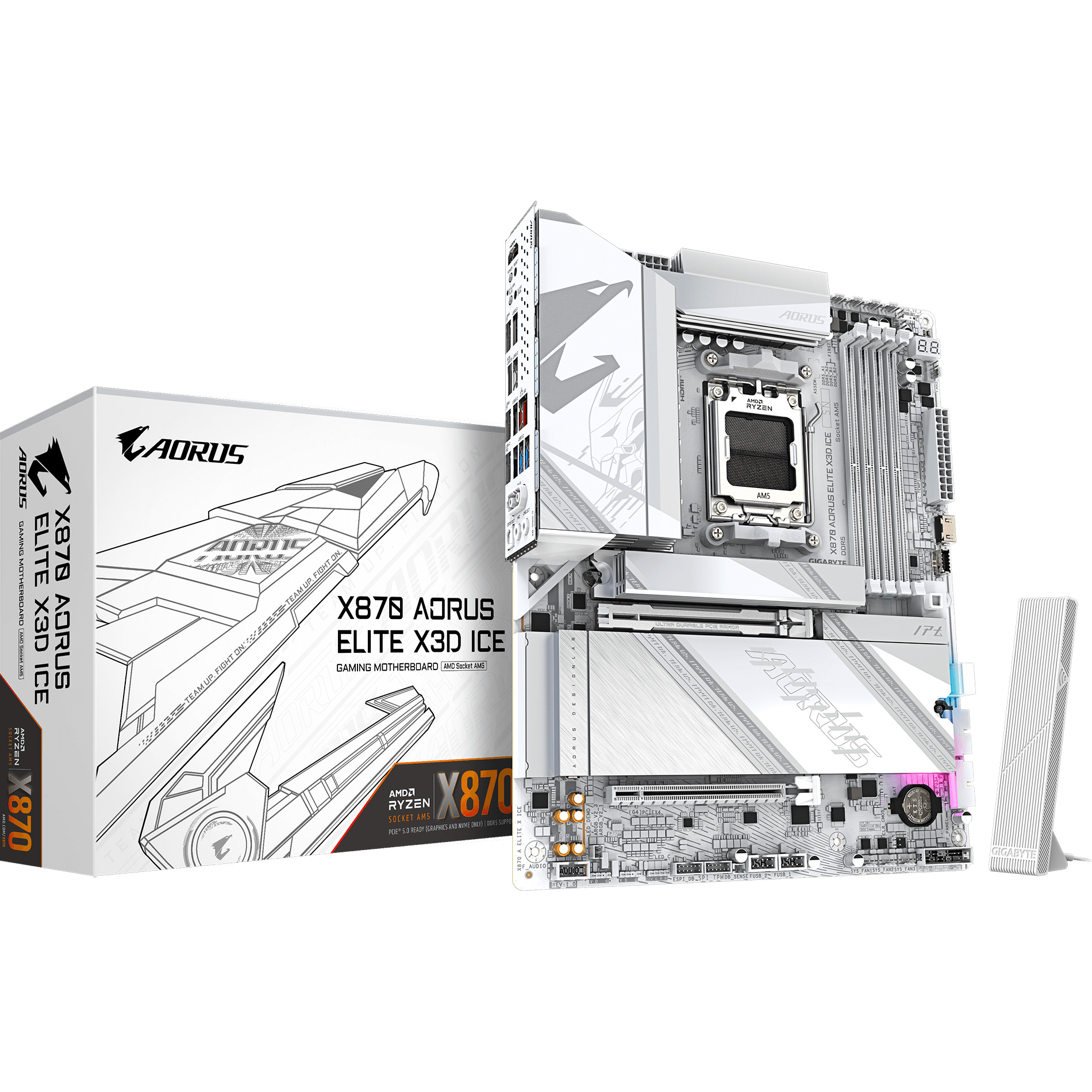 Материнська плата Gigabyte AORUS X870 Elite X3D Ice