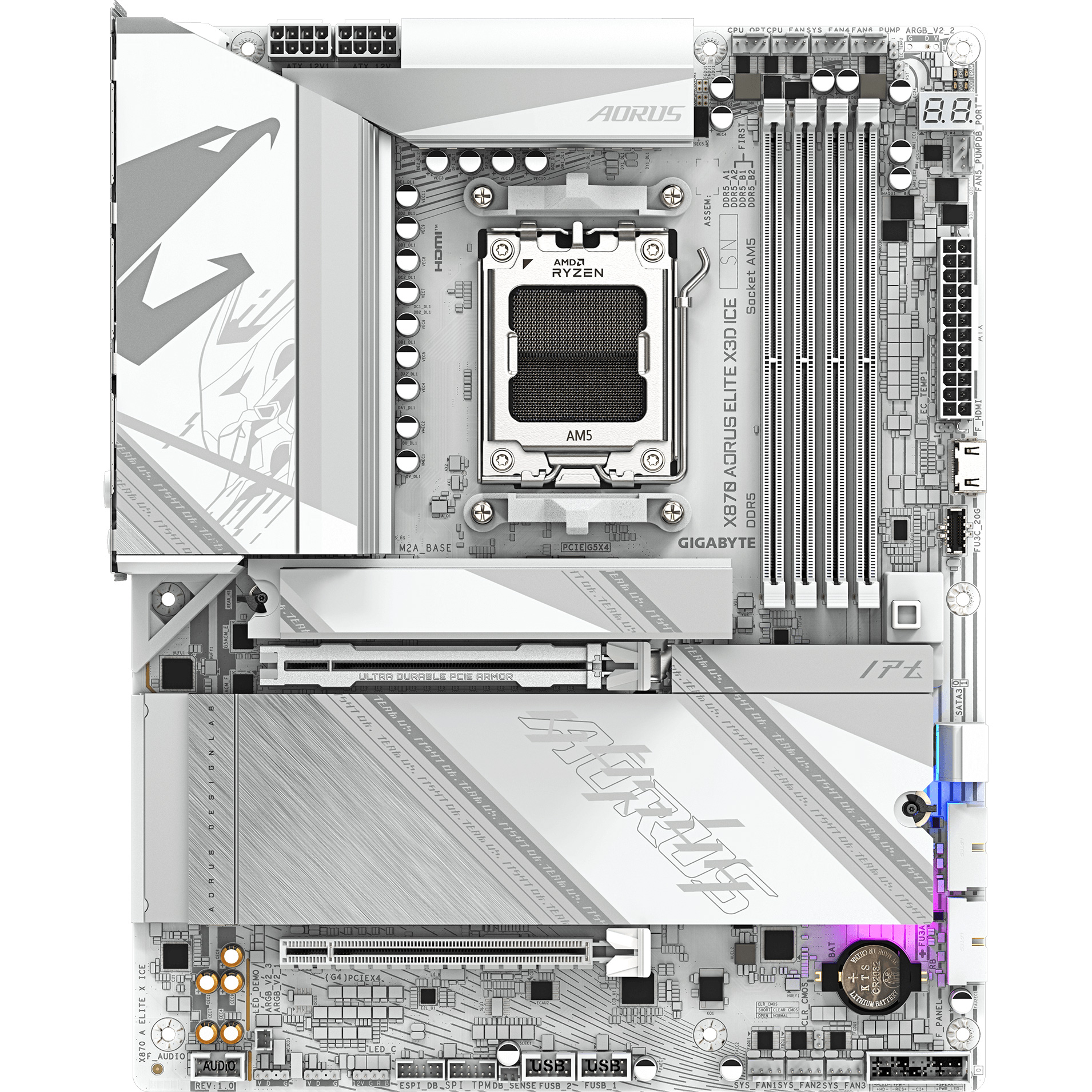 Материнська плата Gigabyte AORUS X870 Elite X3D Ice