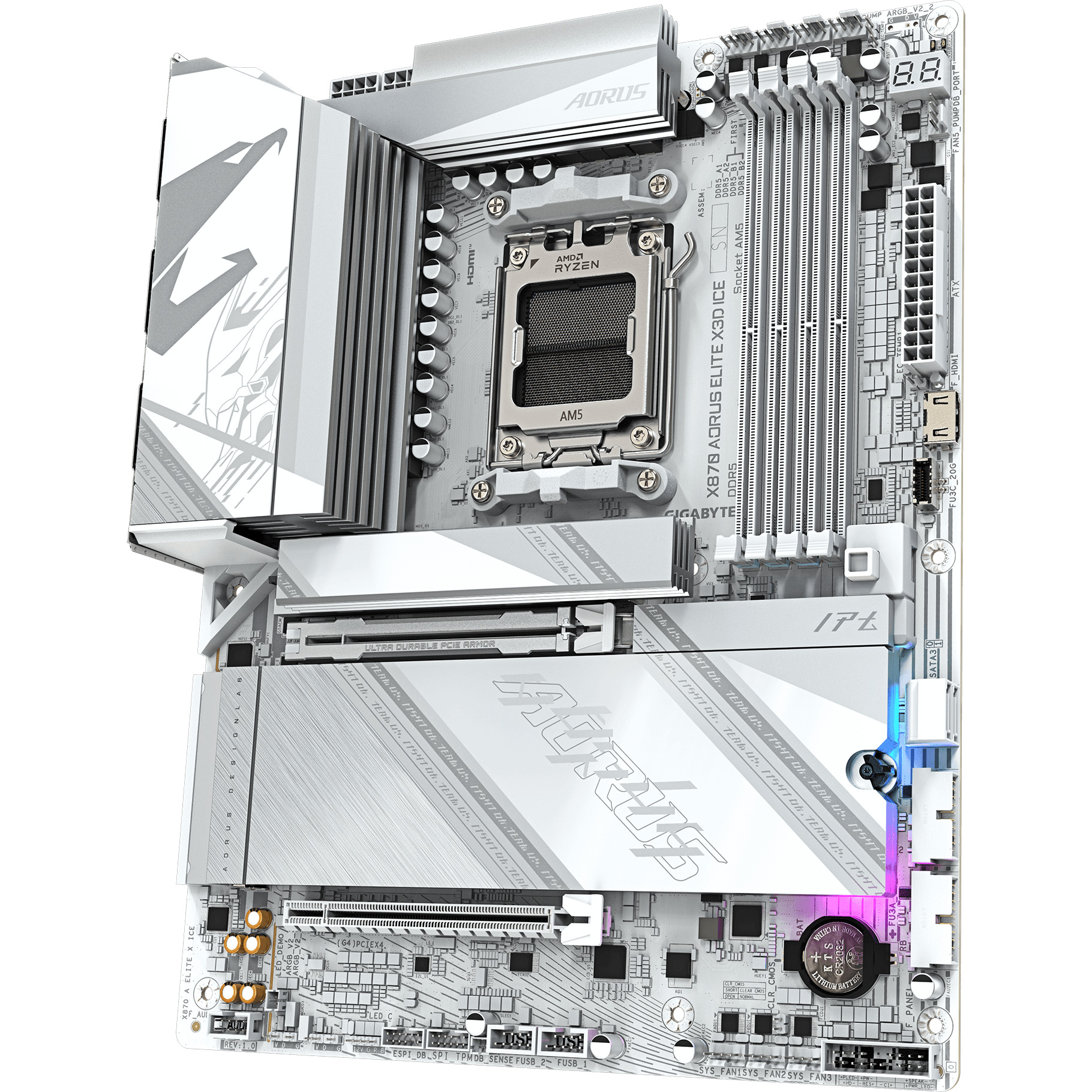 Материнська плата Gigabyte AORUS X870 Elite X3D Ice
