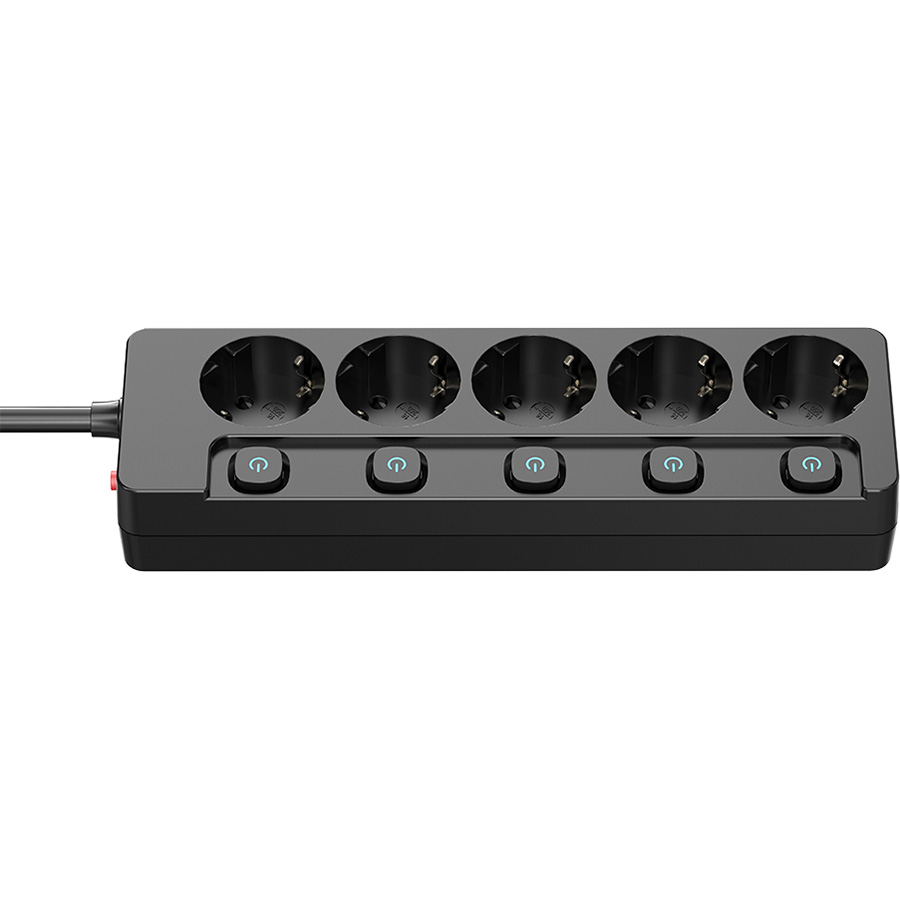 Сетевой фильтр COLORWAY CW-PSEA55SBK Black, 5 розеток, 5м
