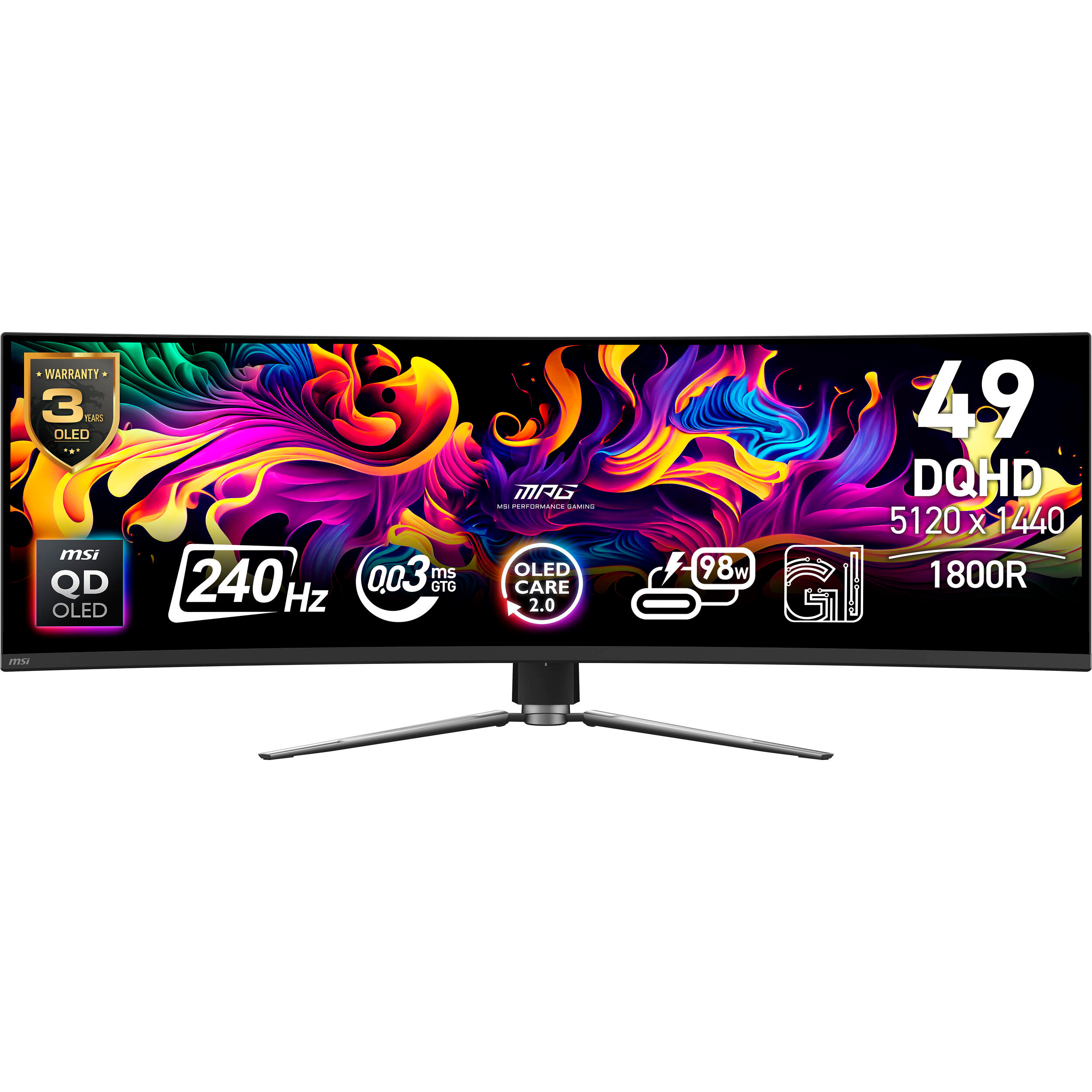 Монитор 49" MSI MPG 491CQPX QD-OLED