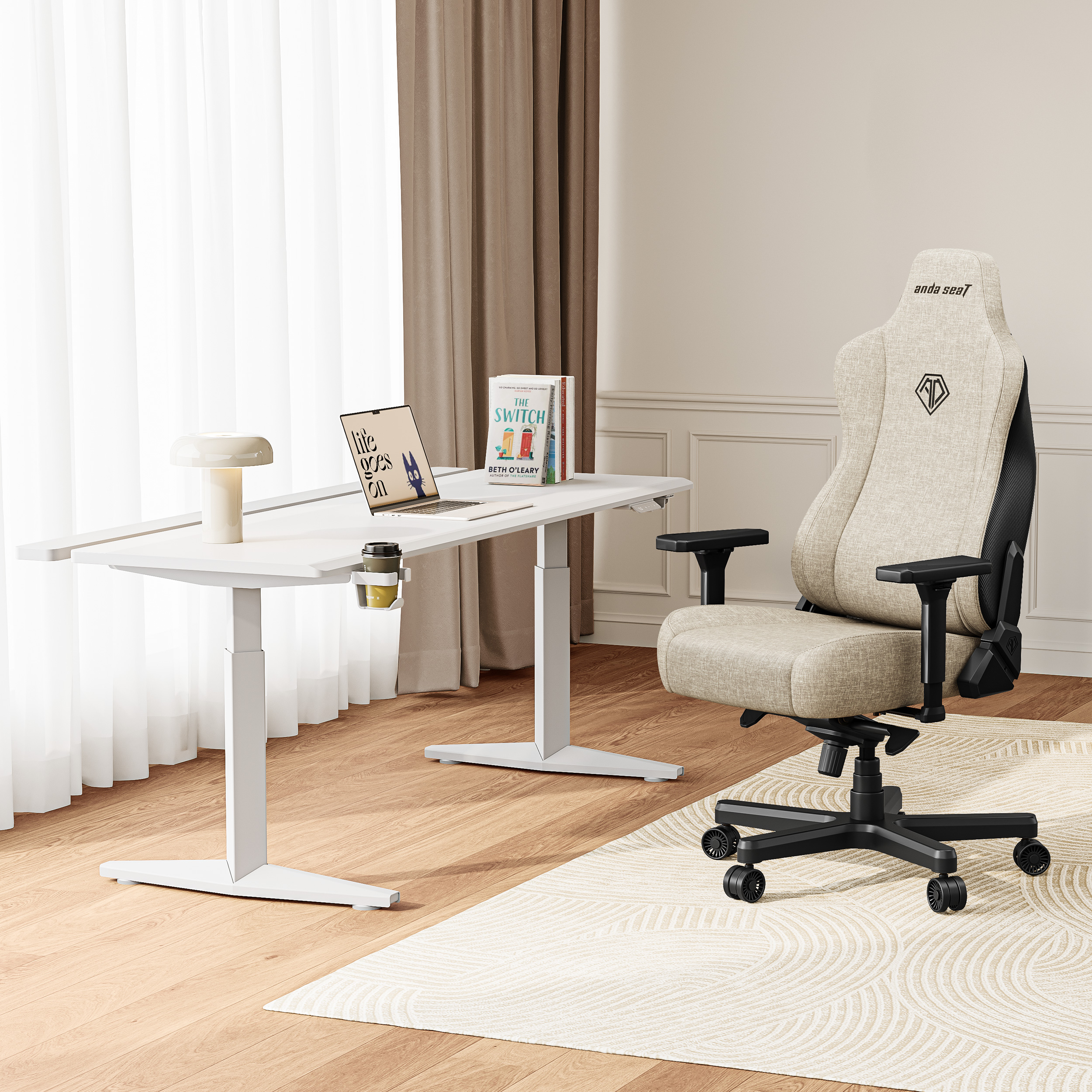 Крісло геймерське ANDA SEAT Kaiser 3E Fabric XL Beige