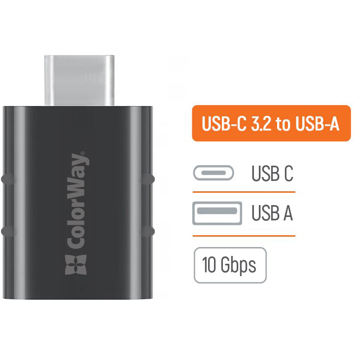 Адаптер OTG COLORWAY USB-C to USB-A 3.2 (CW-AD-AC3)
