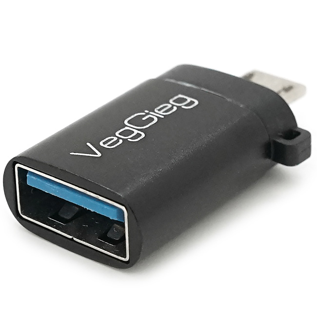 Адаптер OTG VEGGIEG Micro-USB to USB-A Black (V-S123)