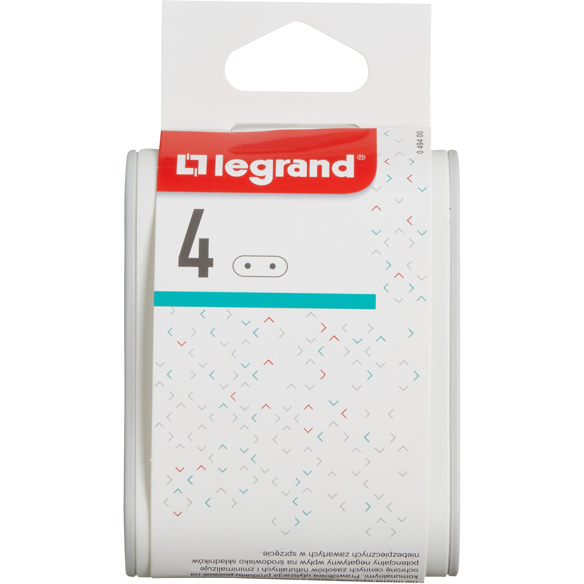 Мережевий розгалужувач LEGRAND Standard 4x2K+3 White, 4 розетки (049400)
