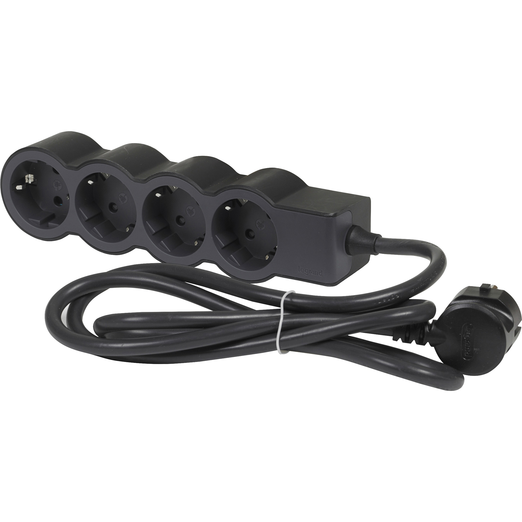 Подовжувач LEGRAND Standard 4x2K+3 Black, 4 розетки, 1.5м (694553)