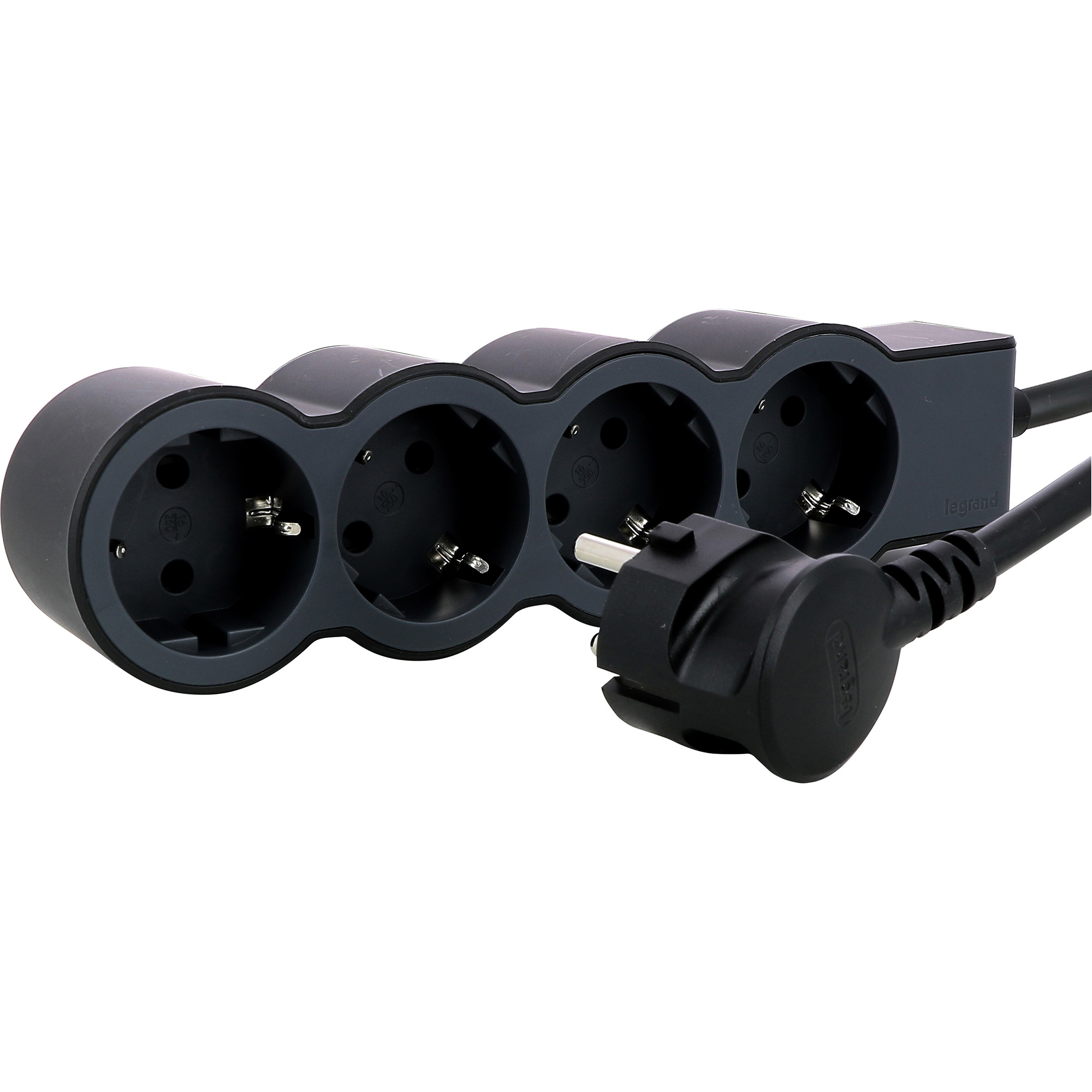 Подовжувач LEGRAND Standard 4x2K+3 Black, 4 розетки, 1.5м (694553)