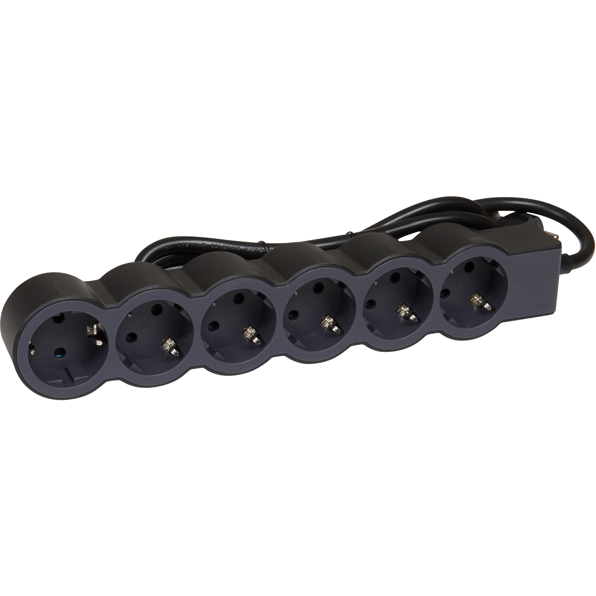 Подовжувач LEGRAND Standard 6x2K+3 Black, 6 розеток, 1.5м (694558)