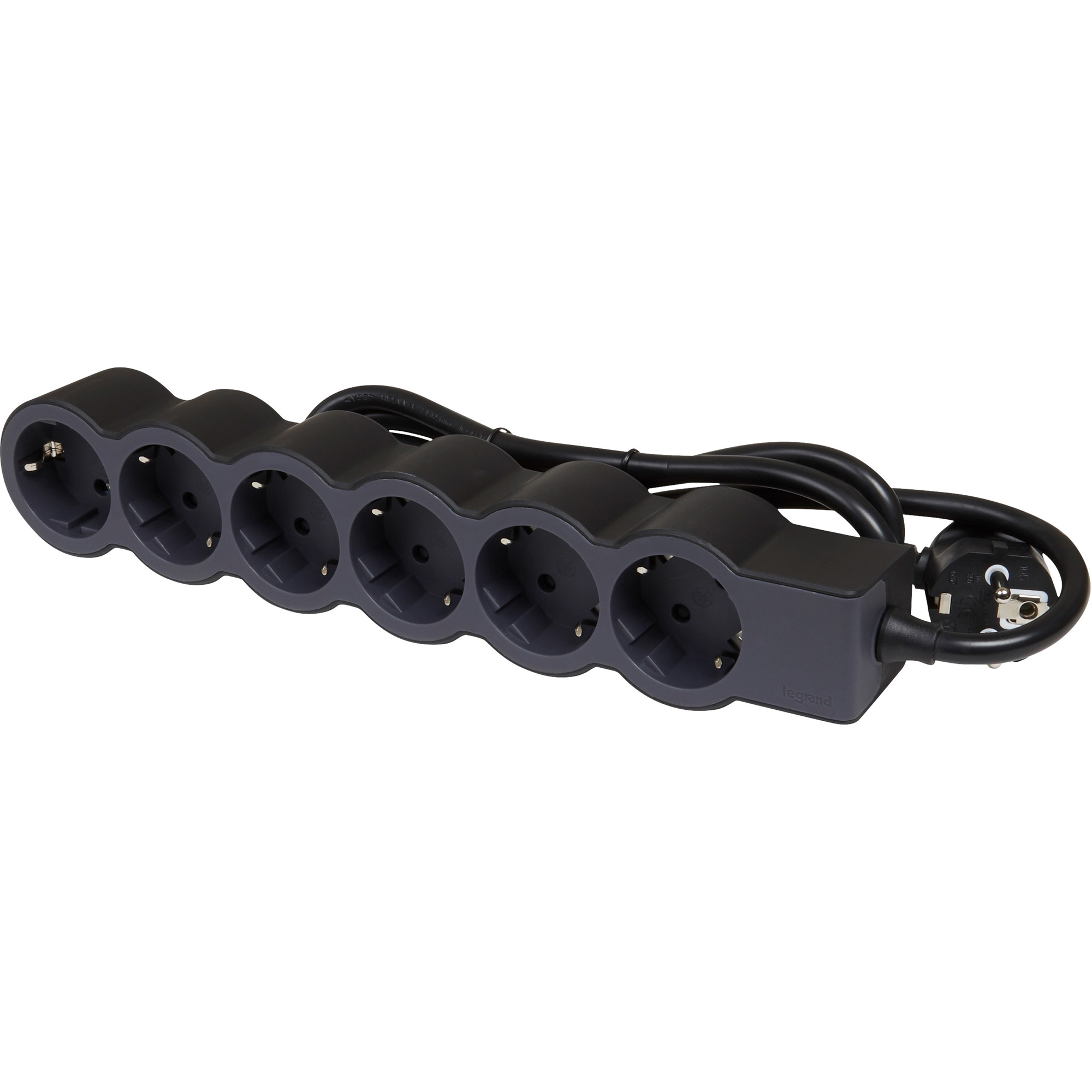 Подовжувач LEGRAND Standard 6x2K+3 Black, 6 розеток, 1.5м (694558)