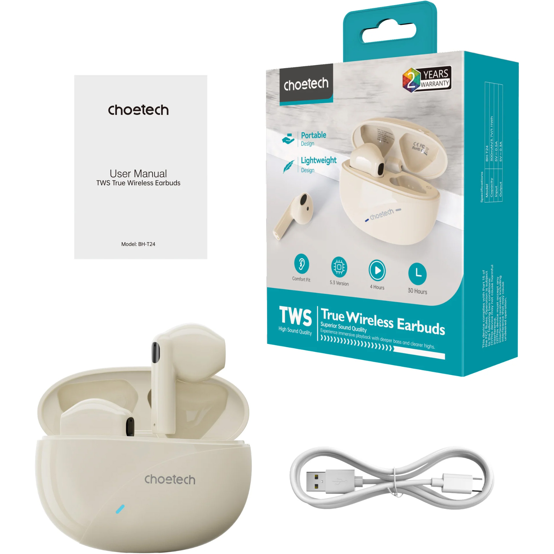 Наушники CHOETECH BH-T24 Beige