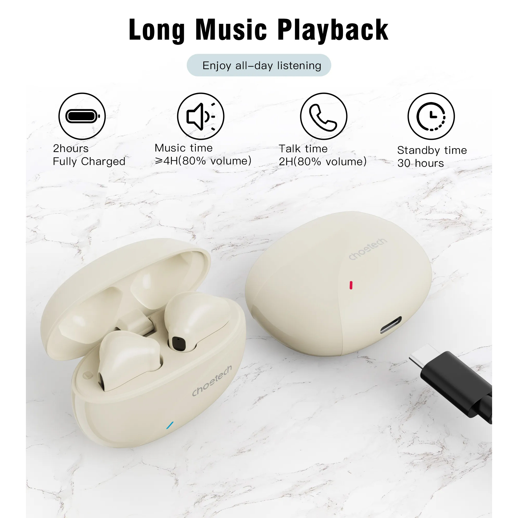 Наушники CHOETECH BH-T24 Beige