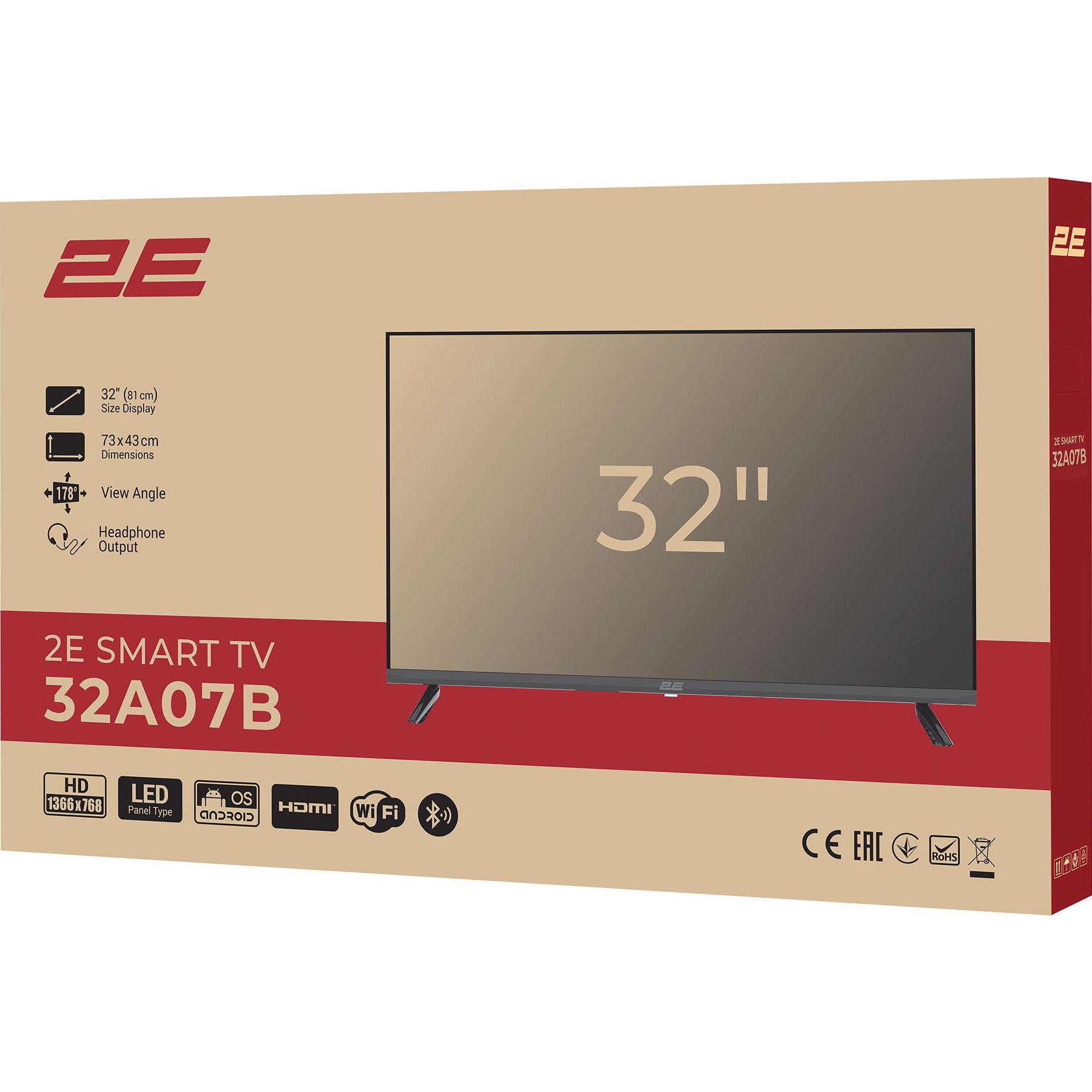Телевизор 2E 32" 32A07B