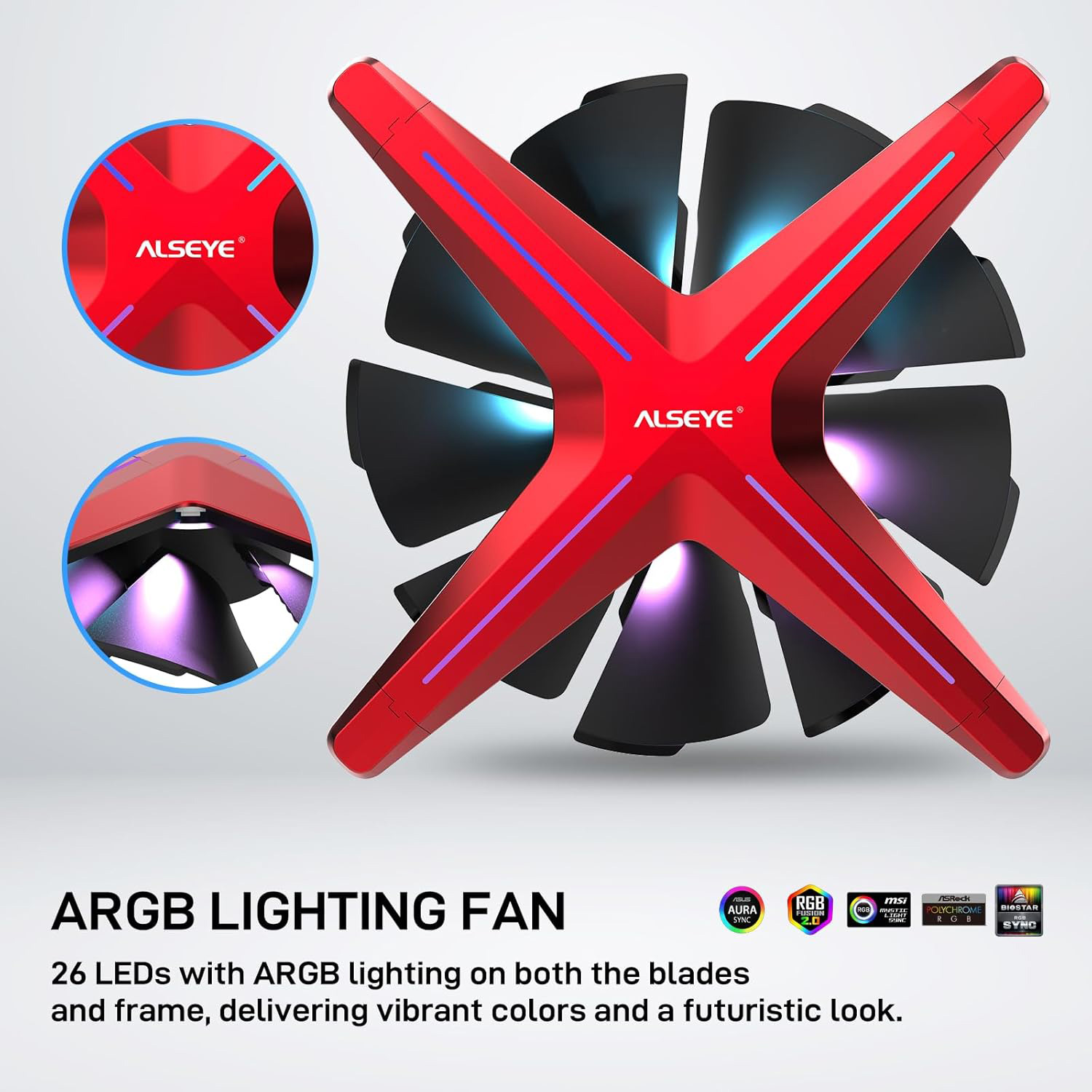 Вентилятор ALSEYE X12 Push Red (AS.04.03.0030)