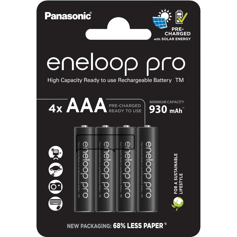 Акумулятор PANASONIC Eneloop Pro AAA 930mAh 4шт/уп (BK-4HCDE/4CP)