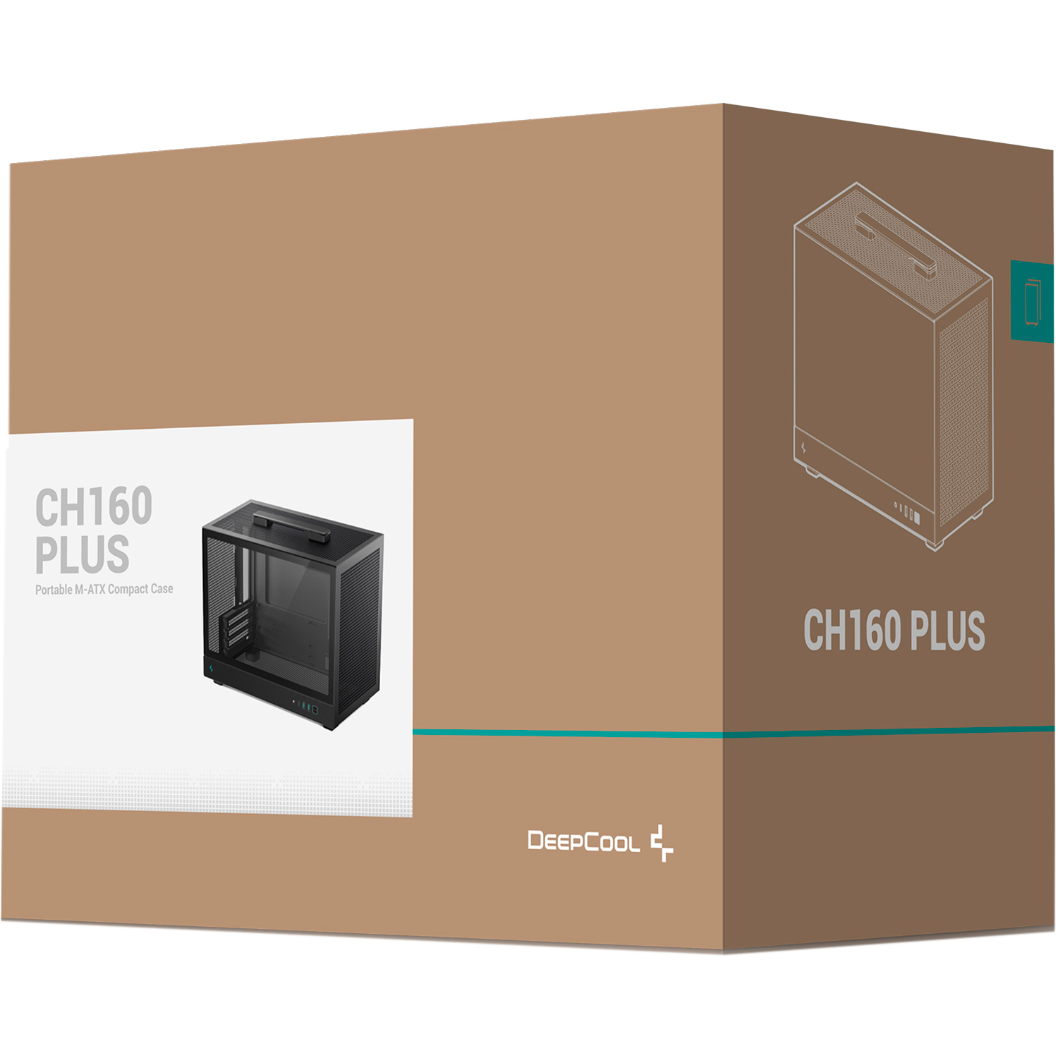 Корпус DEEPCOOL CH160 Plus Black (R-CH160-BKNGM0-G)