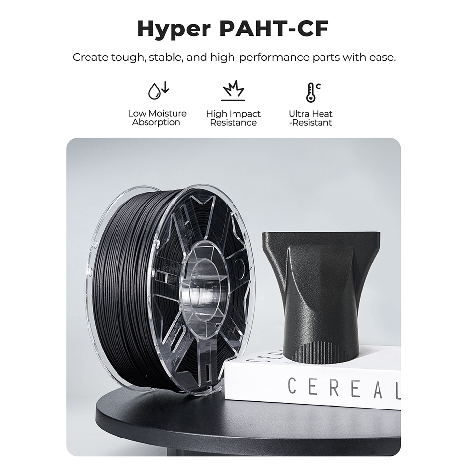 Пластик (філамент) для 3D принтера CREALITY Hyper PAHT-CF 1.75mm, 1кг, Black (3301060021)