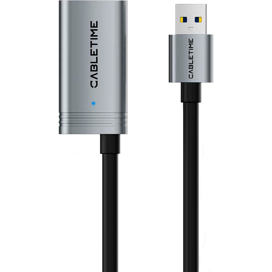 Активний USB подовжувач CABLETIME USB3.0 AM/AF 10м Black (CA18S)