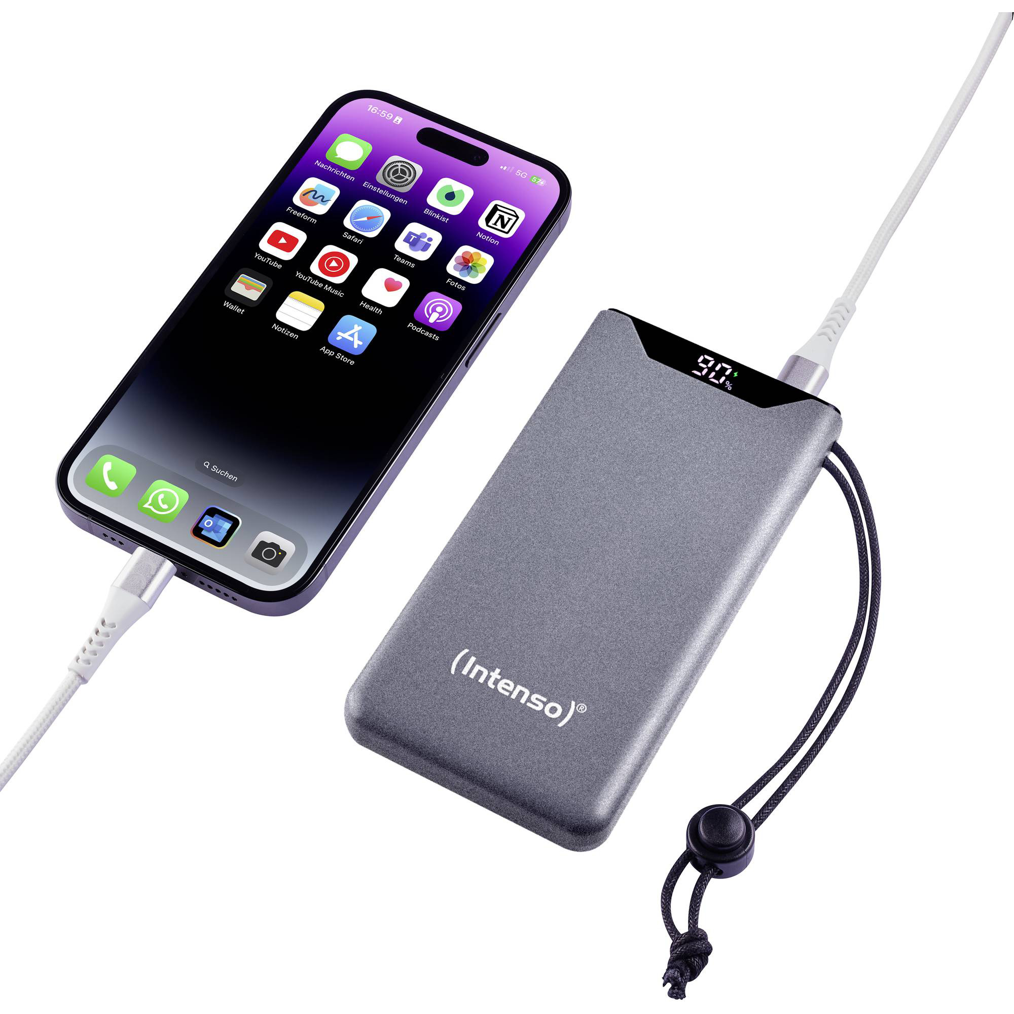 Повербанк INTENSO F10000 1xUSB-C PD20W, 1xUSB-A QC18W 10000mAh Gray (7332034)