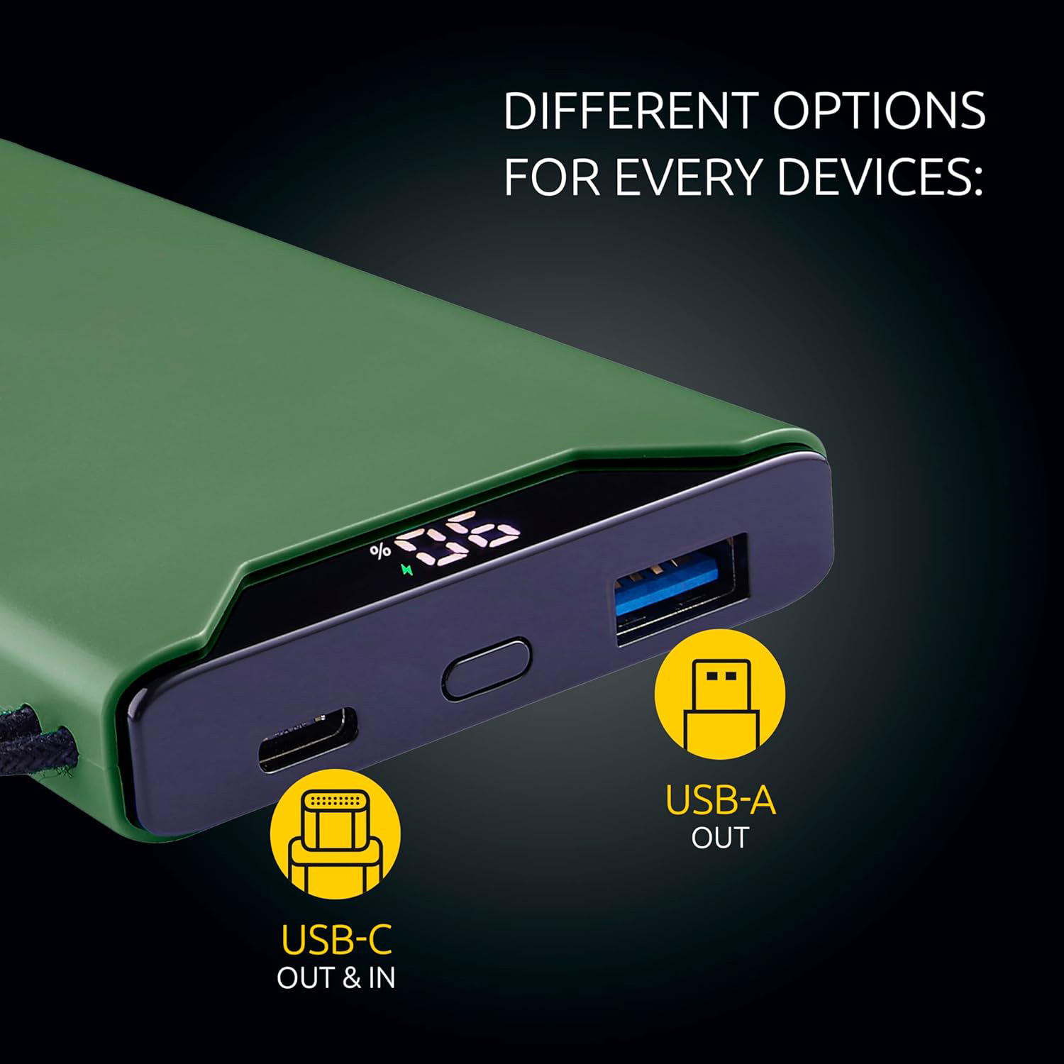 Повербанк INTENSO F10000 1xUSB-C PD20W, 1xUSB-A QC18W 10000mAh Green (7332037)