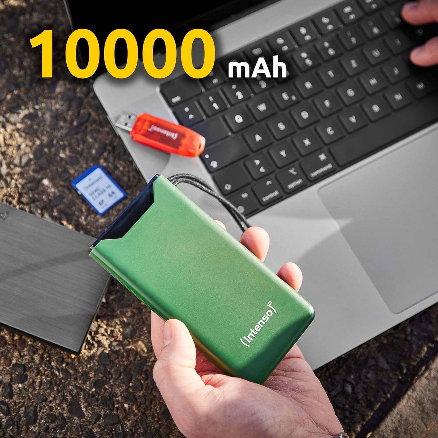 Повербанк INTENSO F10000 1xUSB-C PD20W, 1xUSB-A QC18W 10000mAh Green (7332037)