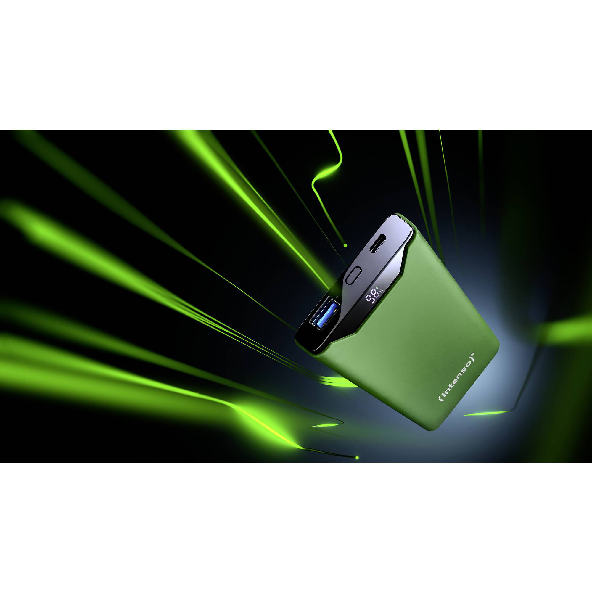 Повербанк INTENSO F10000 1xUSB-C PD20W, 1xUSB-A QC18W 10000mAh Green (7332037)