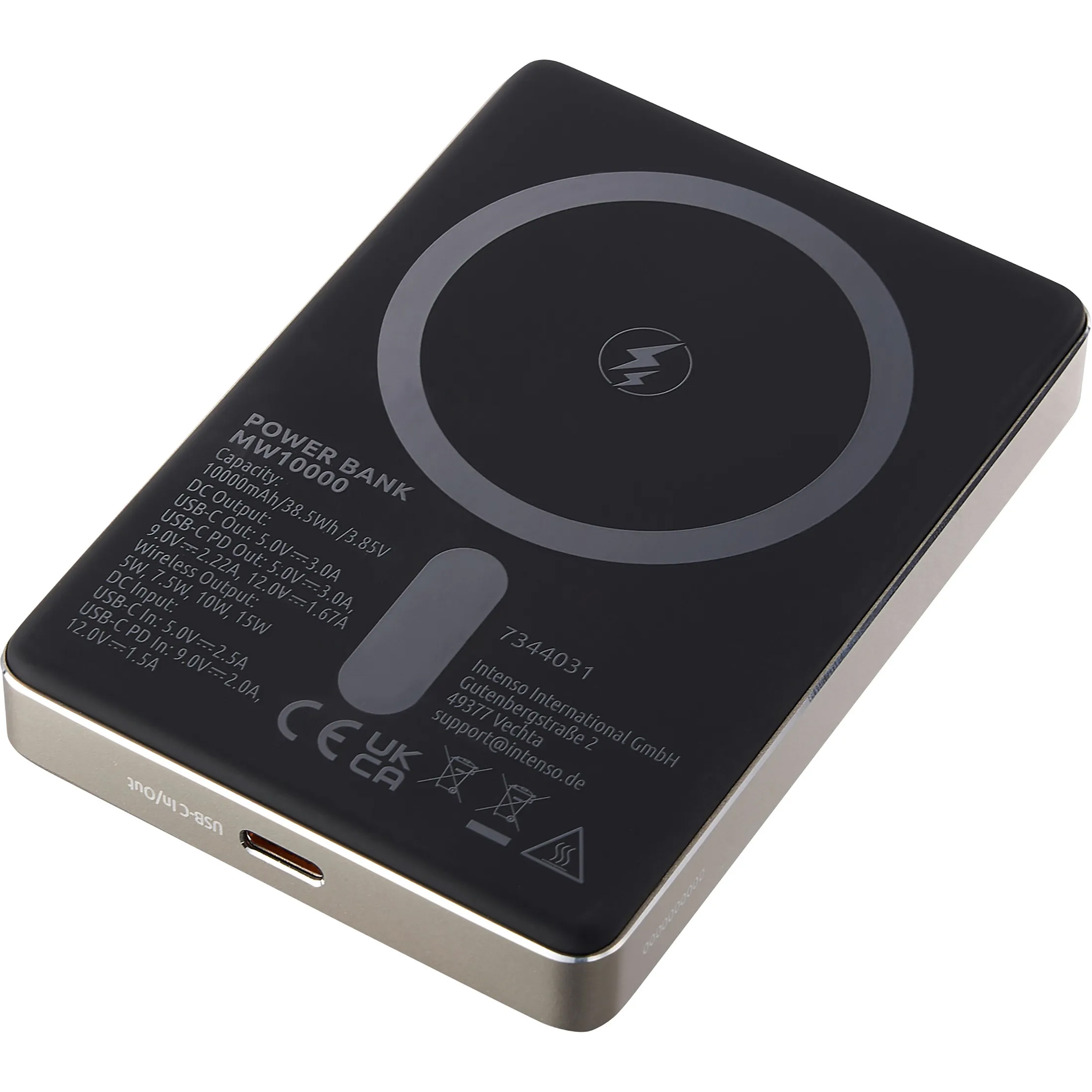 Повербанк з бездротовою зарядкою INTENSO MW10000 20W 10000mAh Champagne (7344031)