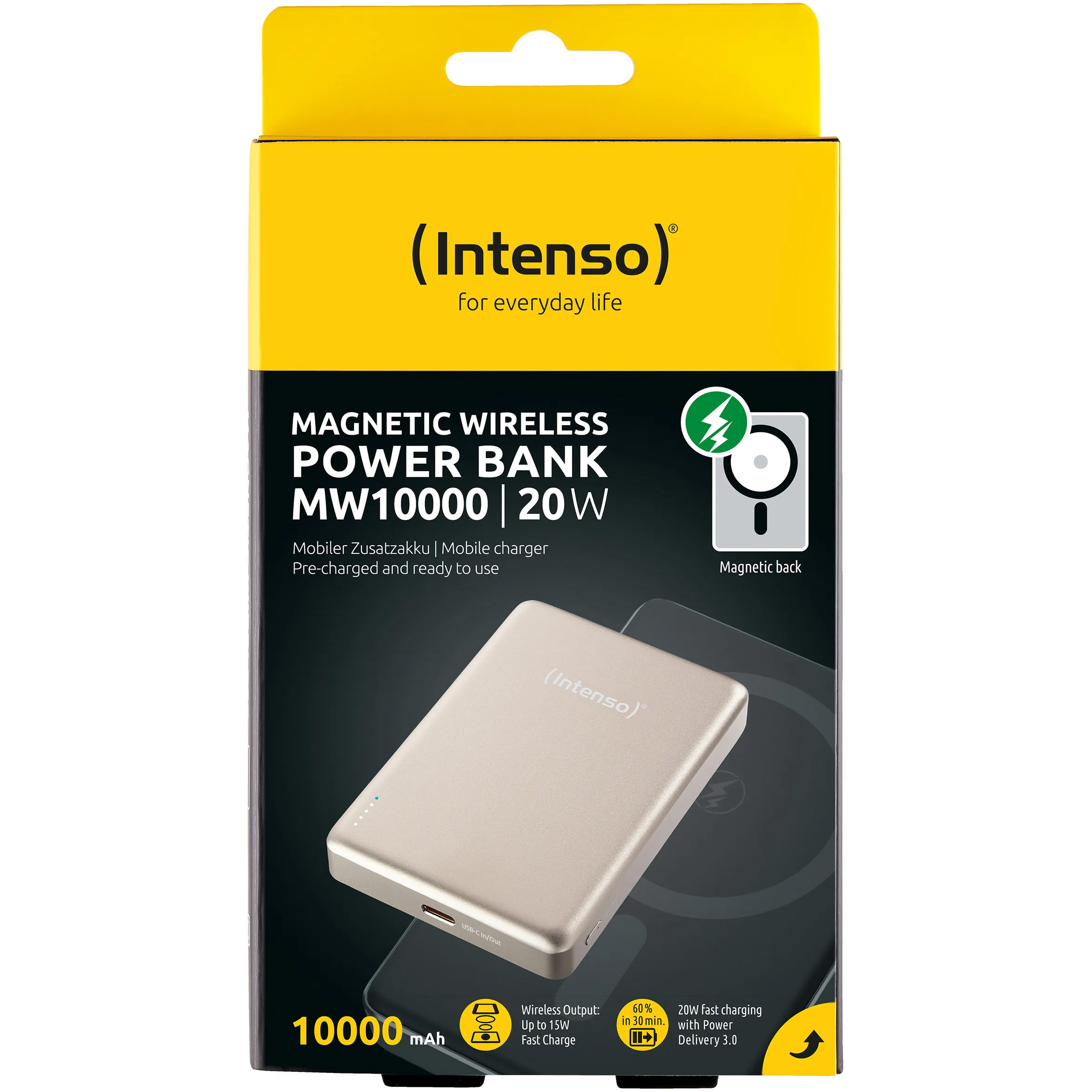 Повербанк з бездротовою зарядкою INTENSO MW10000 20W 10000mAh Champagne (7344031)