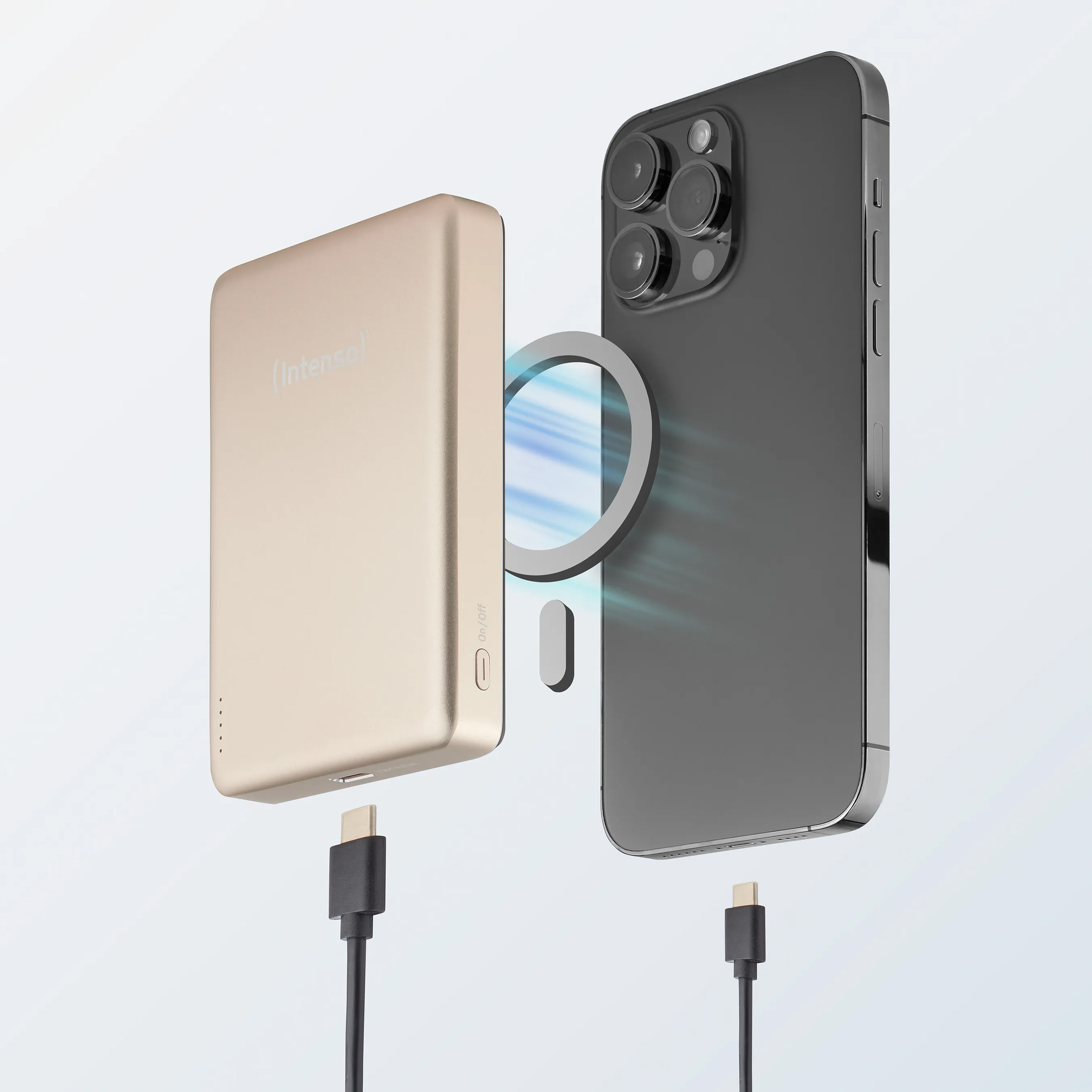 Повербанк з бездротовою зарядкою INTENSO MW10000 20W 10000mAh Champagne (7344031)
