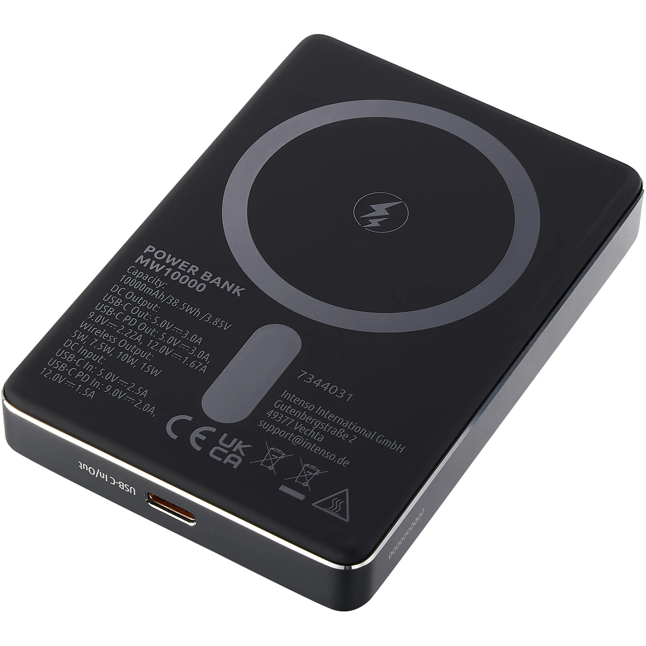 Повербанк з бездротовою зарядкою INTENSO MW10000 20W 10000mAh Gray (7344034)