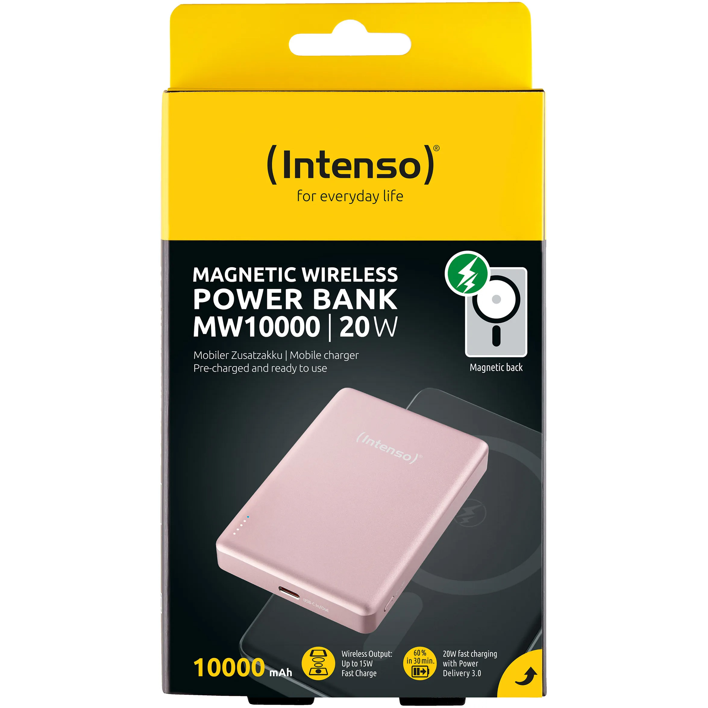 Повербанк с беспроводной зарядкой INTENSO MW10000 20W 10000mAh Rose (7344033)