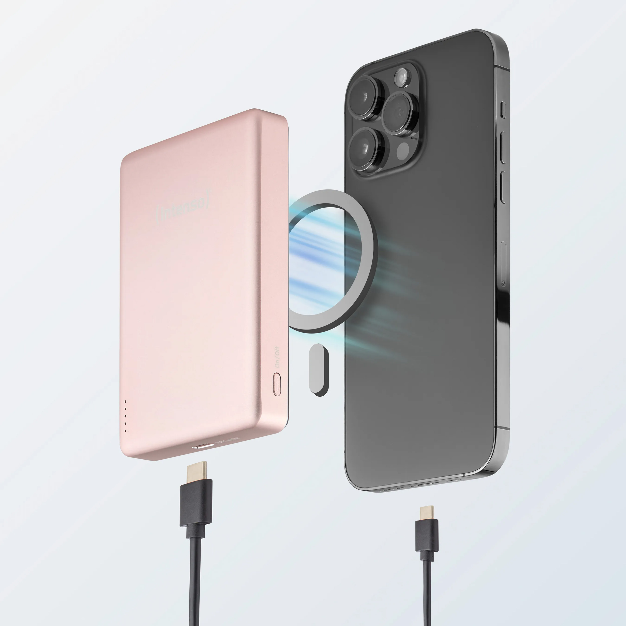 Повербанк с беспроводной зарядкой INTENSO MW10000 20W 10000mAh Rose (7344033)