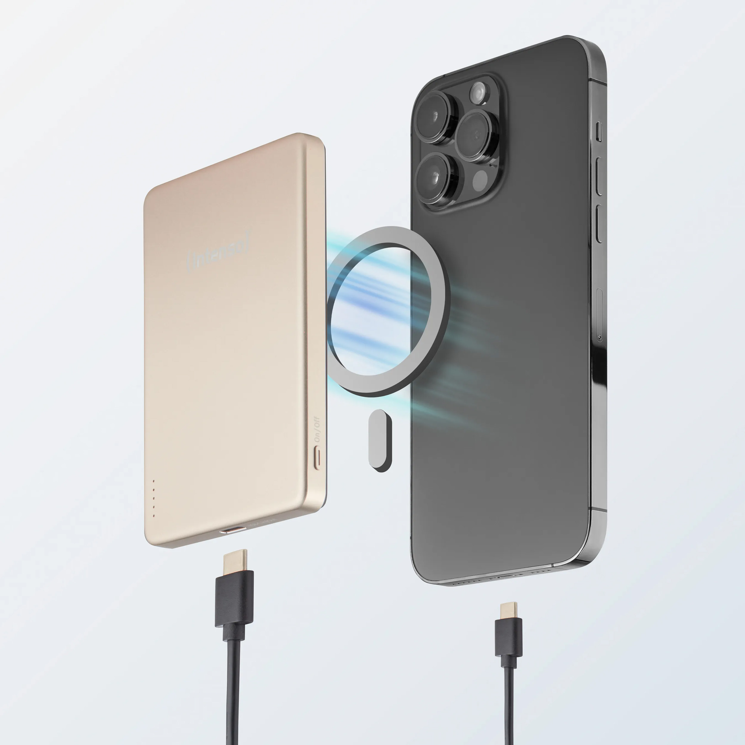 Повербанк з бездротовою зарядкою INTENSO MW5000 20W 5000mAh Champagne (7344021)