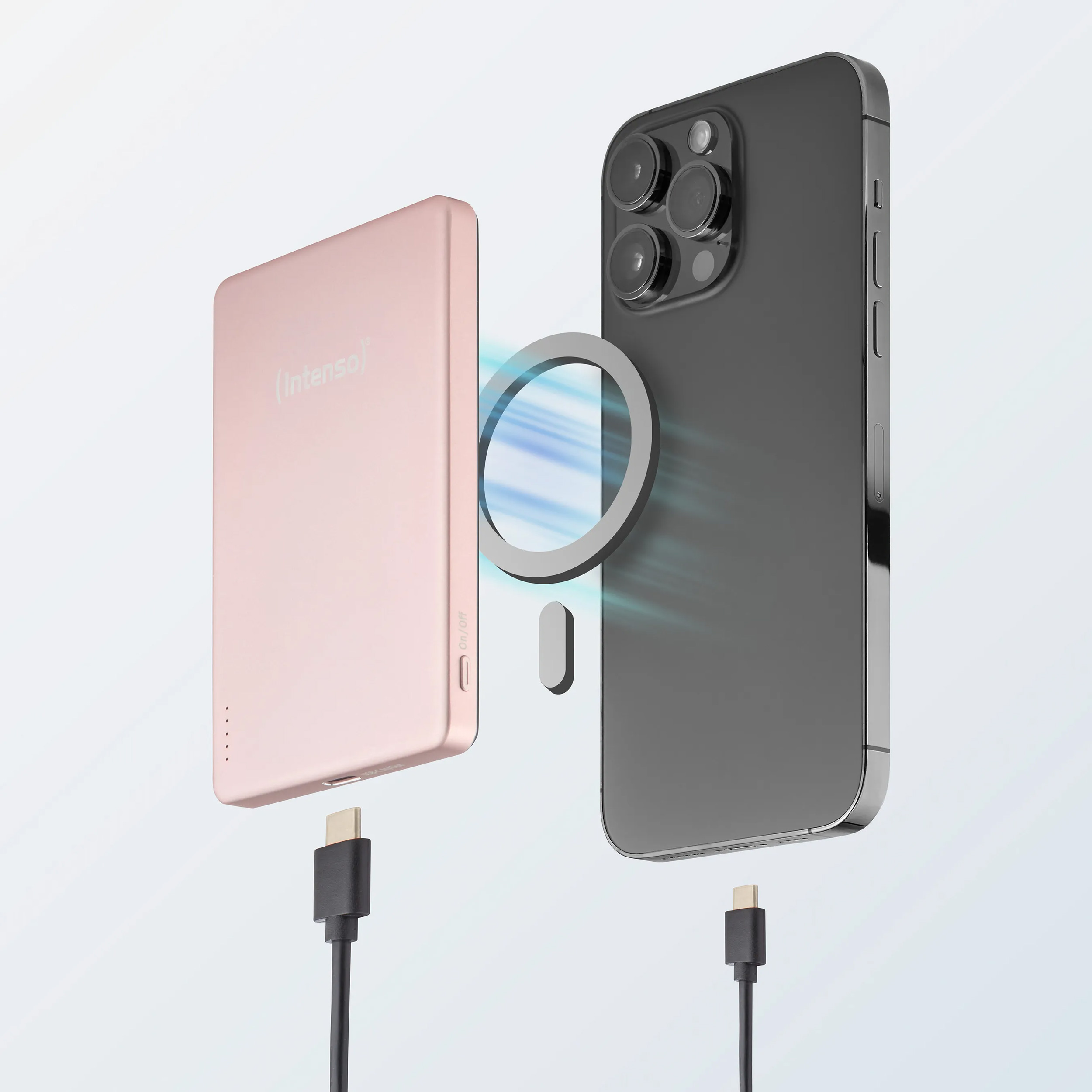 Повербанк з бездротовою зарядкою INTENSO MW5000 20W 5000mAh Rose (7344023)