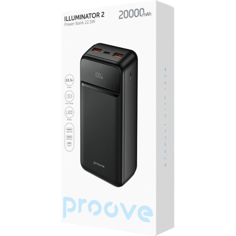 Повербанк PROOVE Illuminator 2 22.5W 20000mAh Black